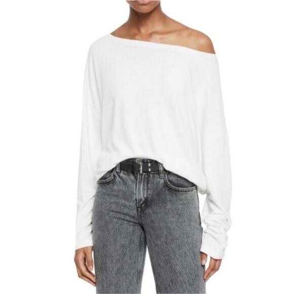 AllSaints Off the Shoulder Oversized Top - Picture 2 of 7